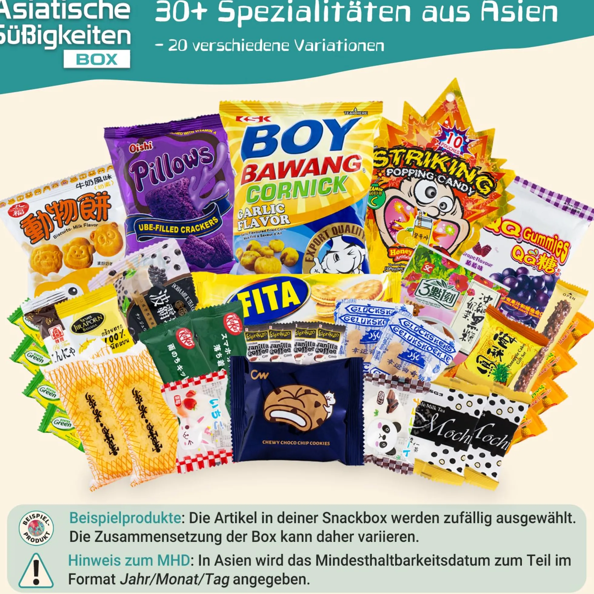 Asiatische Süßigkeiten-Box mit über 30 Sorten