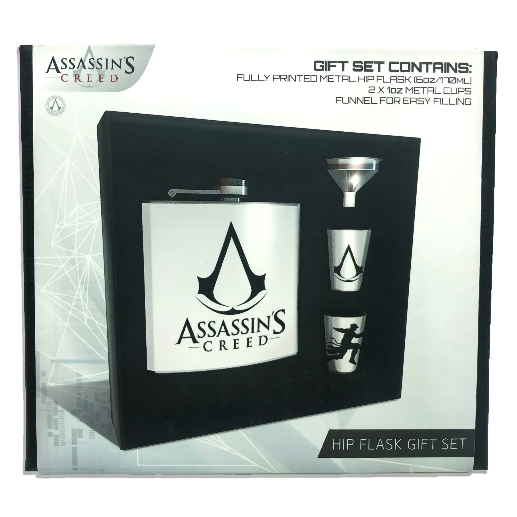 Assassin's Creed Flachmann-Set mit Schnapsgläsern und Trichter