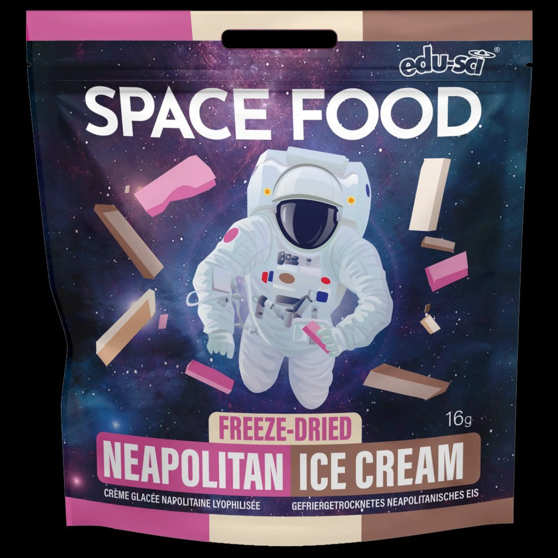 Astronautennahrung – Gefriergetrocknete Neapolitanische Ice Cream