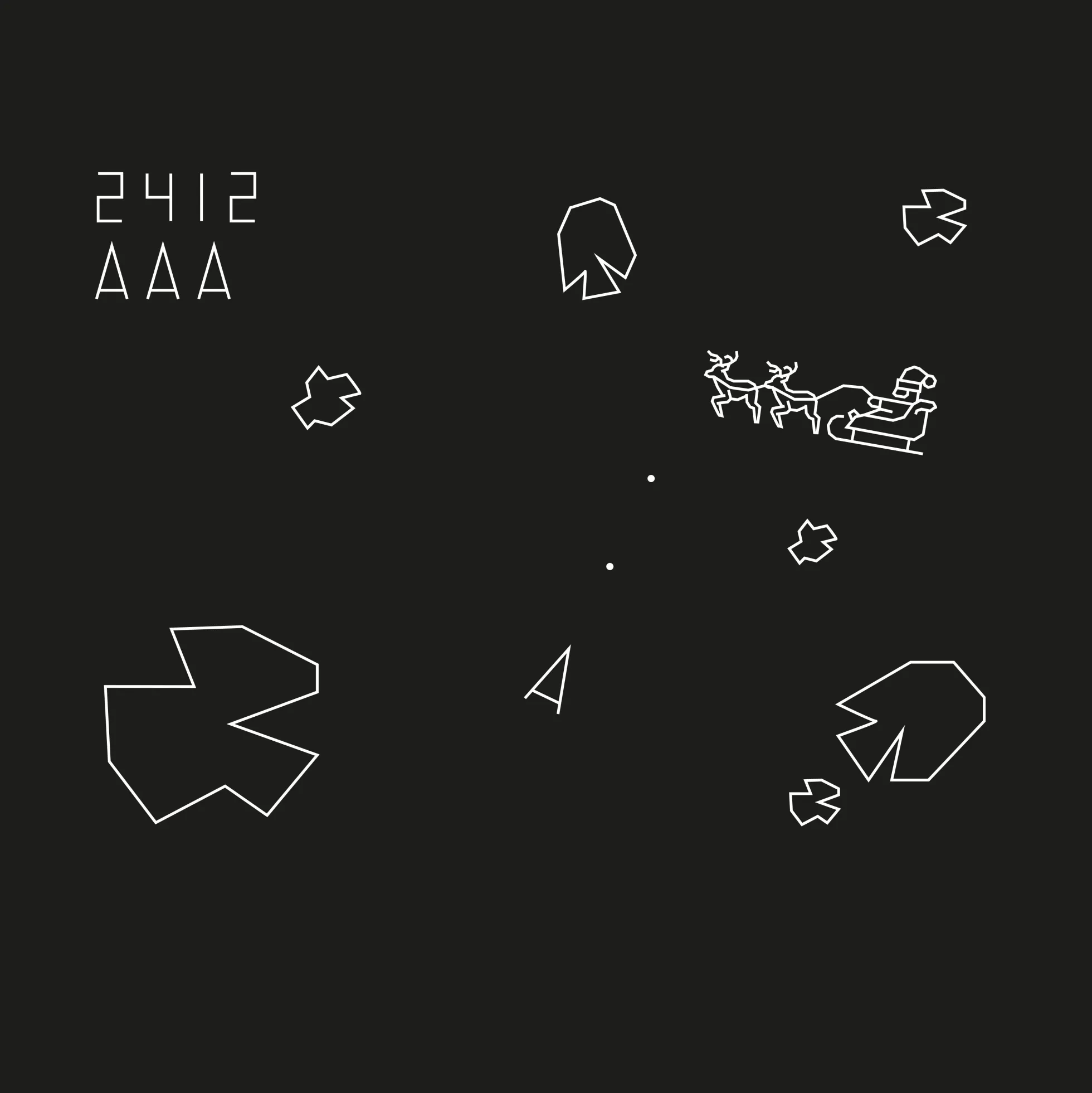 Aufkleber Asteroids X-Mas