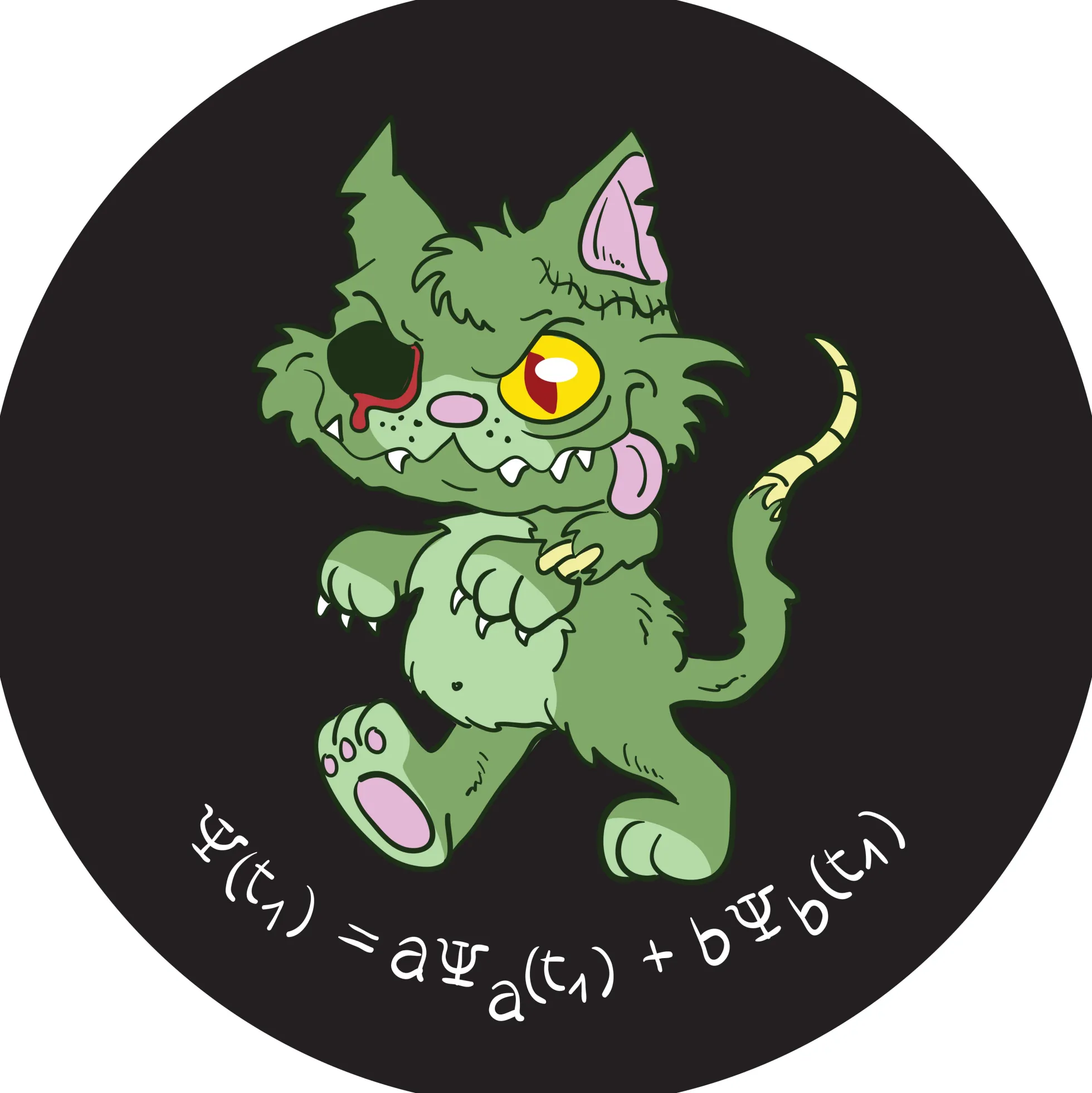 Aufkleber Schrödingers Zombiekatze
