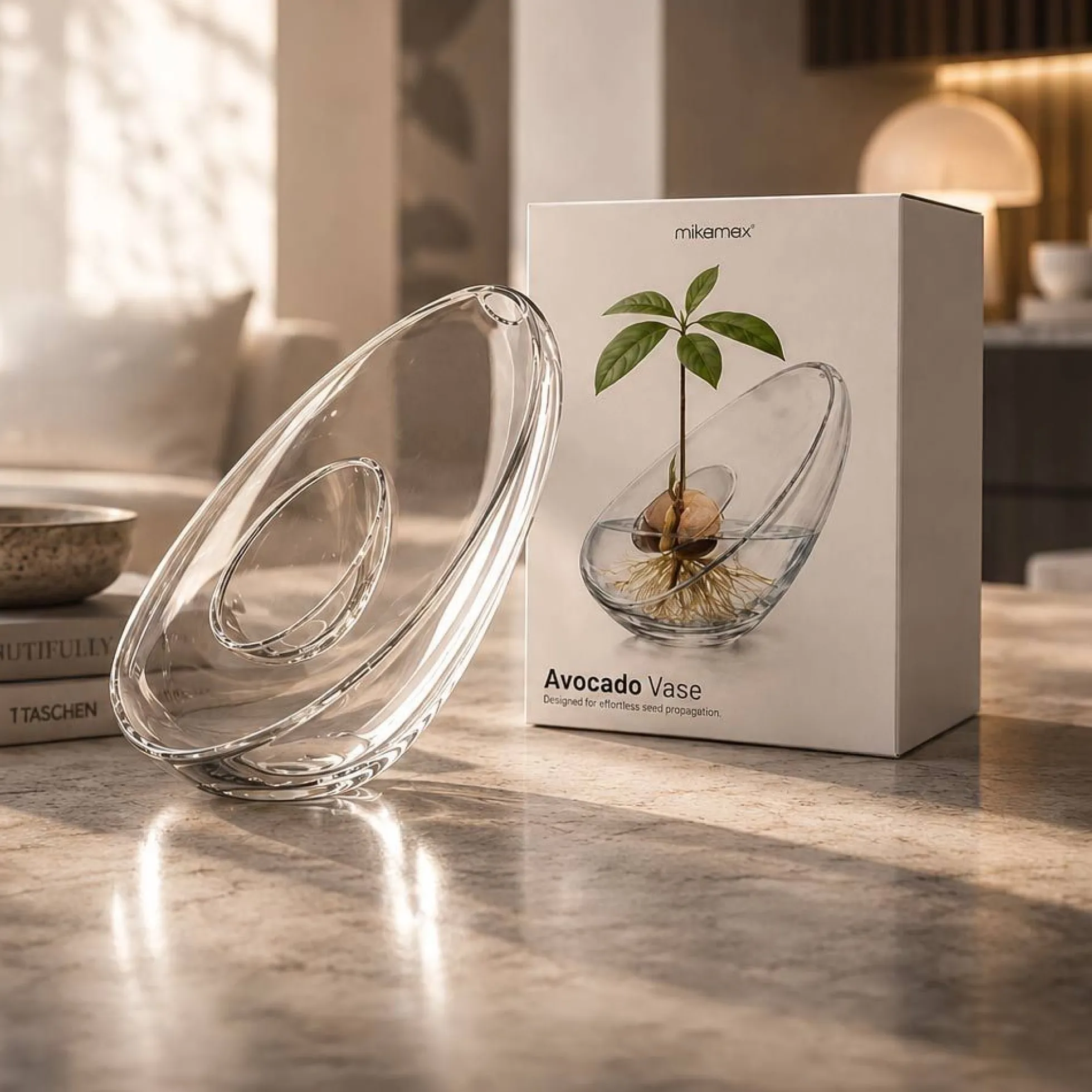 Avocado Vase - Glasvase zum Keimen von Avocadokernen