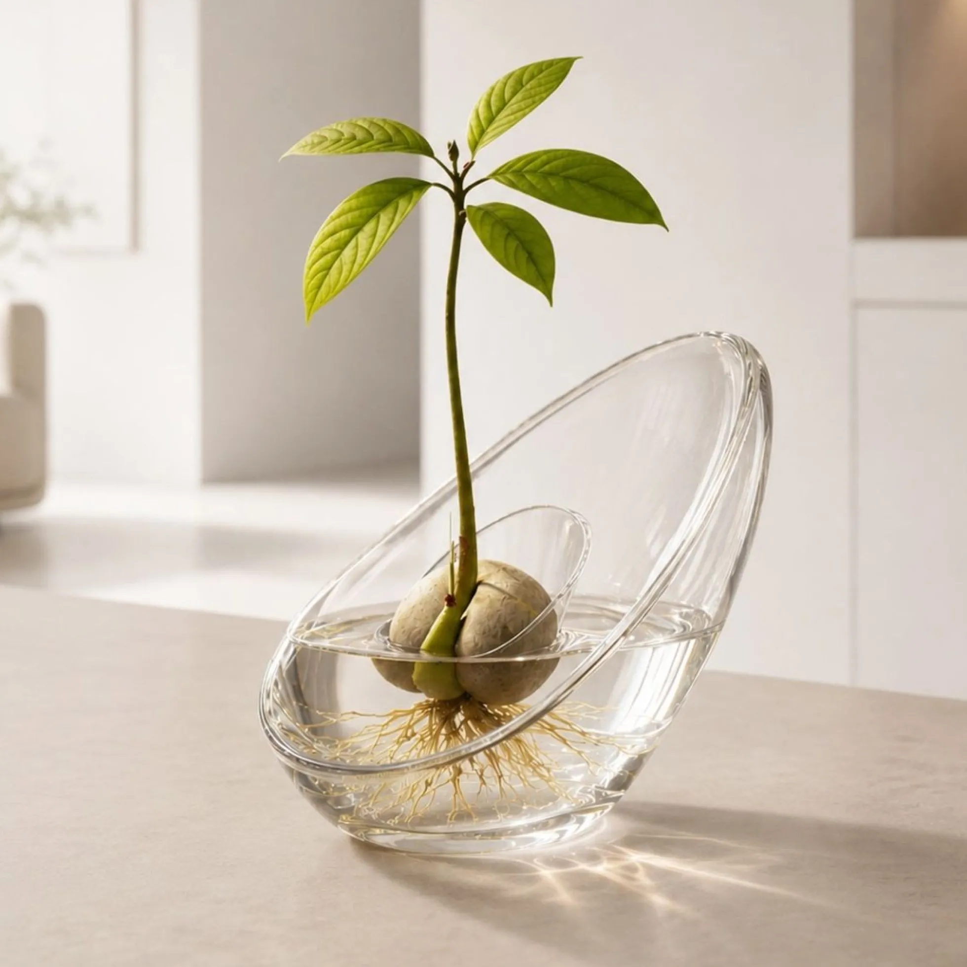 Avocado Vase - Glasvase zum Keimen von Avocadokernen
