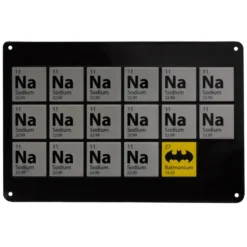 Blechschild Batmanium: das Element Nr. 27 im Periodensystem