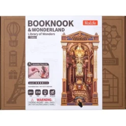 Book Nook Bibliothek der Wunder, Bausatz mit Licht fürs Bücherregal