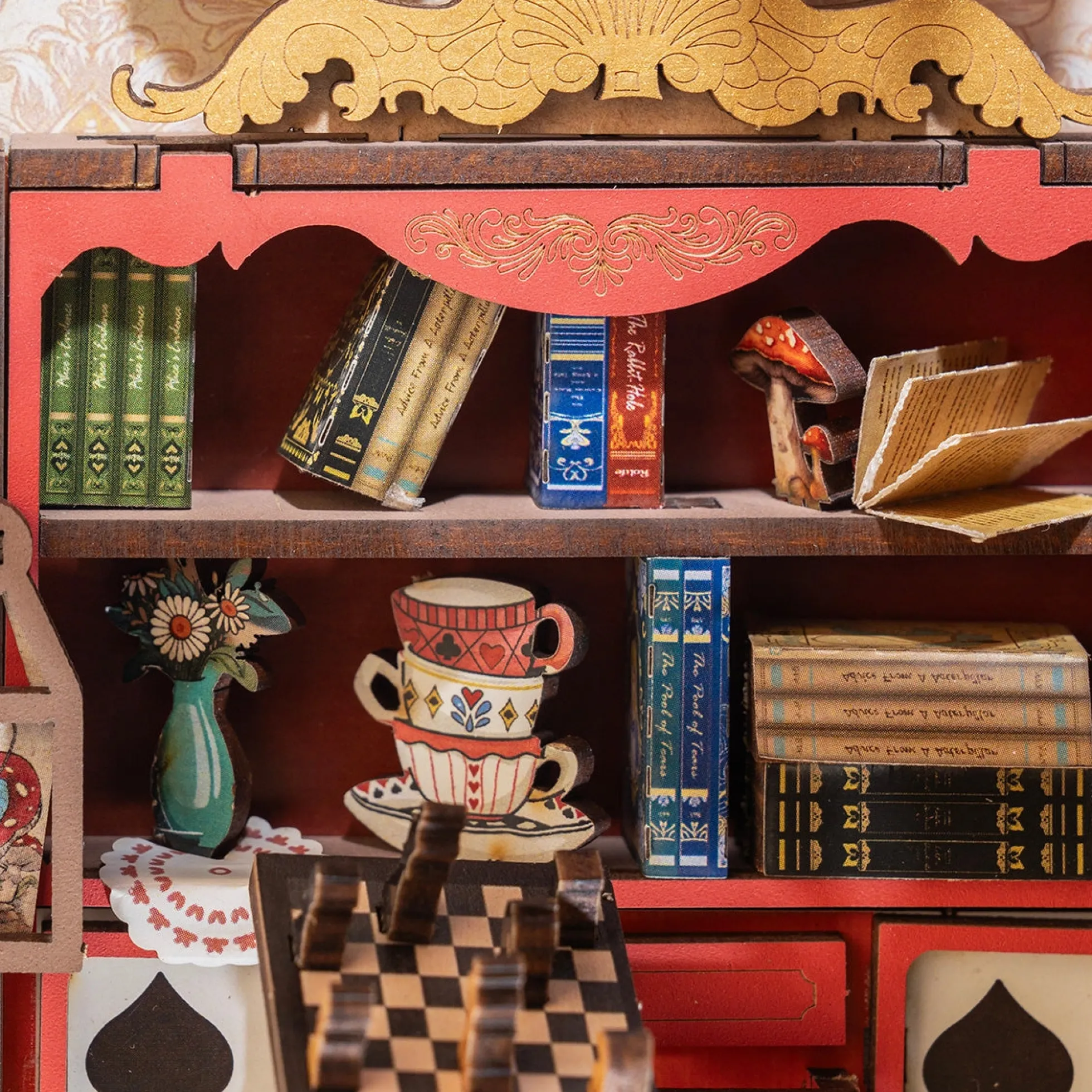 Book Nook Holzbausatz – Fall ins Wunderland