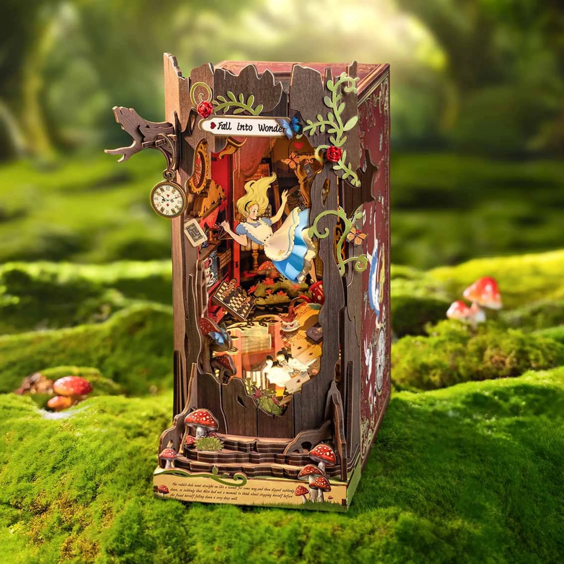 Book Nook Holzbausatz – Fall ins Wunderland