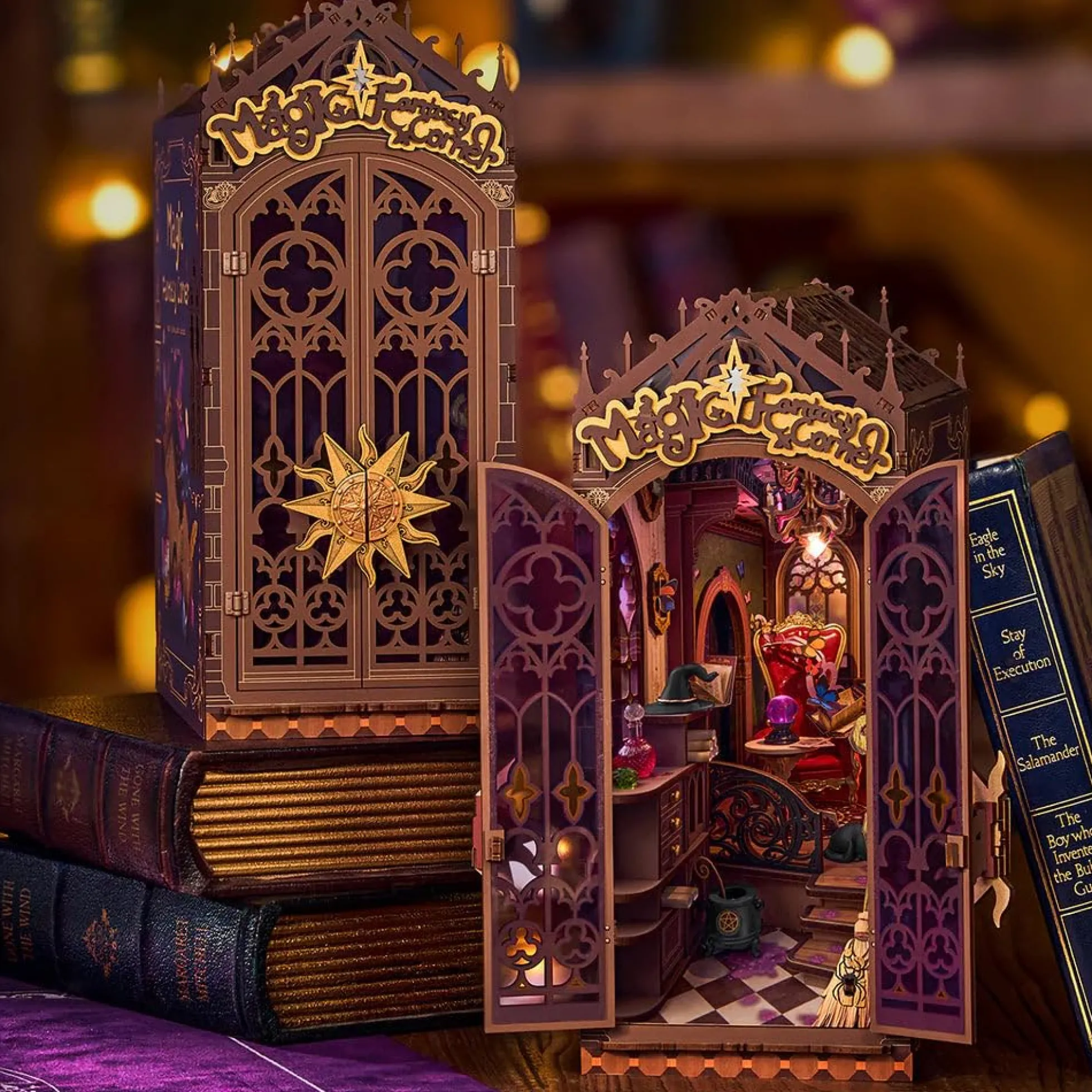 Book Nook Holzbausatz – Magische Fantasy-Ecke