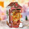 Book Nook Holzbausatz – Weihnachts-Innenszene