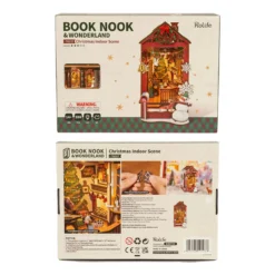 Book Nook Holzbausatz – Weihnachts-Innenszene