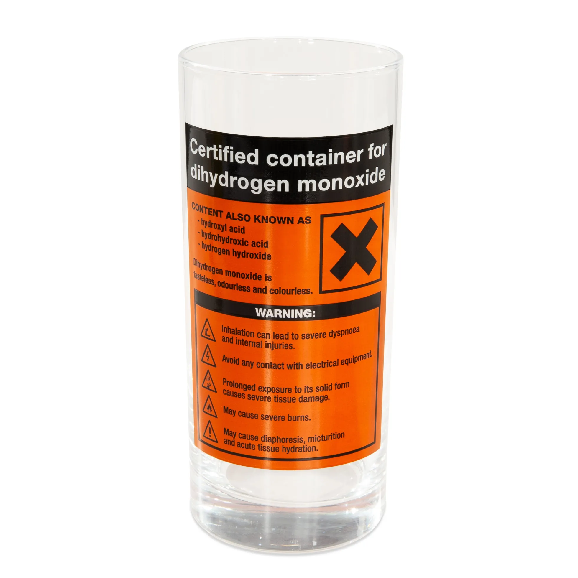 DHMO Dihydrogenmonoxid-Trinkglas