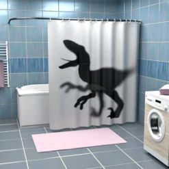 Dinosaurier-Silhouette Duschvorhang