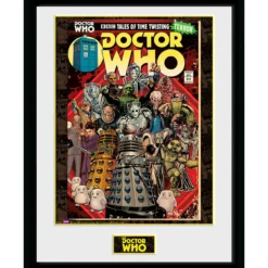 Doctor Who Gerahmtes Poster "Villains Comics"