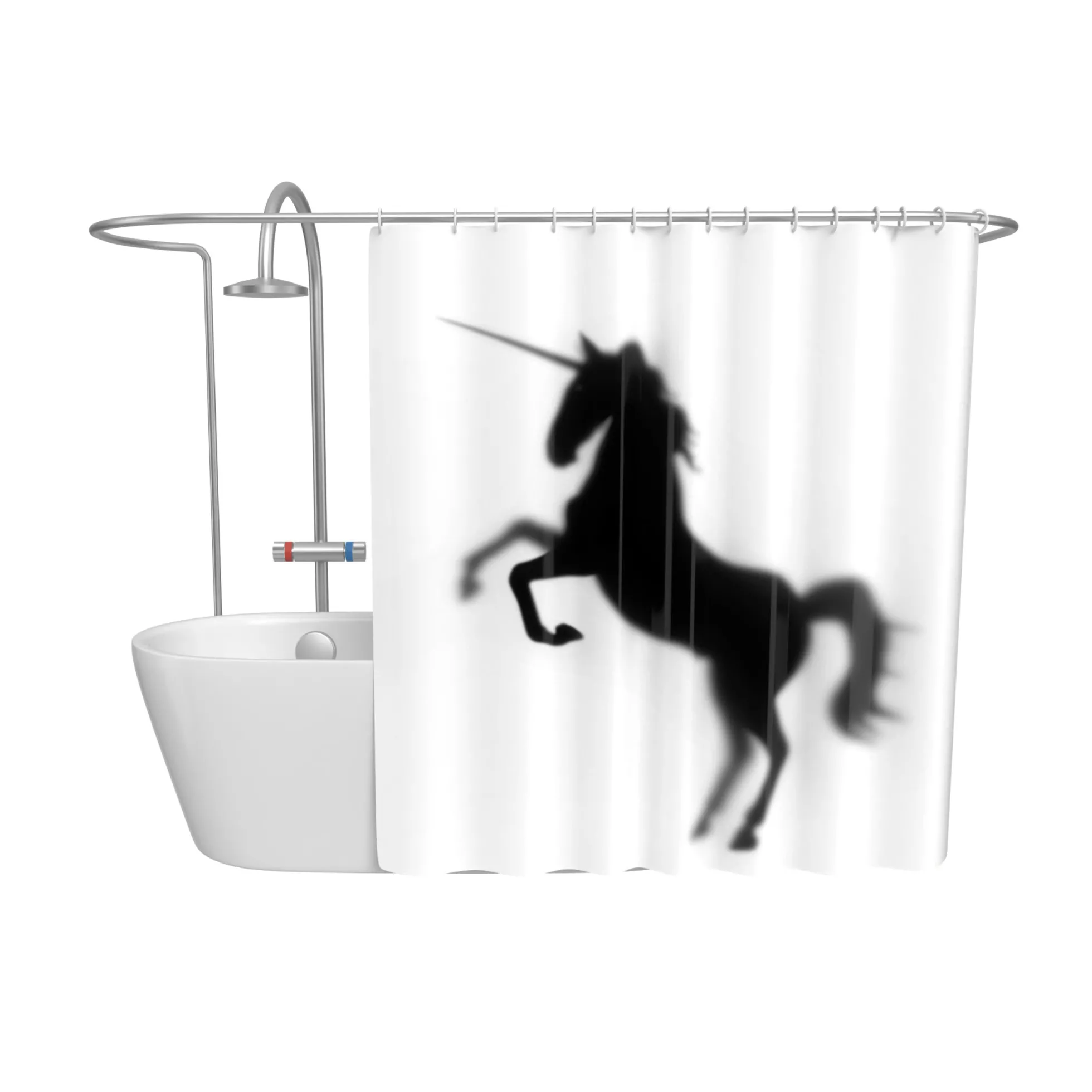 Einhorn-Silhouette Duschvorhang