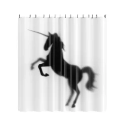 Einhorn-Silhouette Duschvorhang