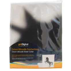 Einhorn-Silhouette Duschvorhang
