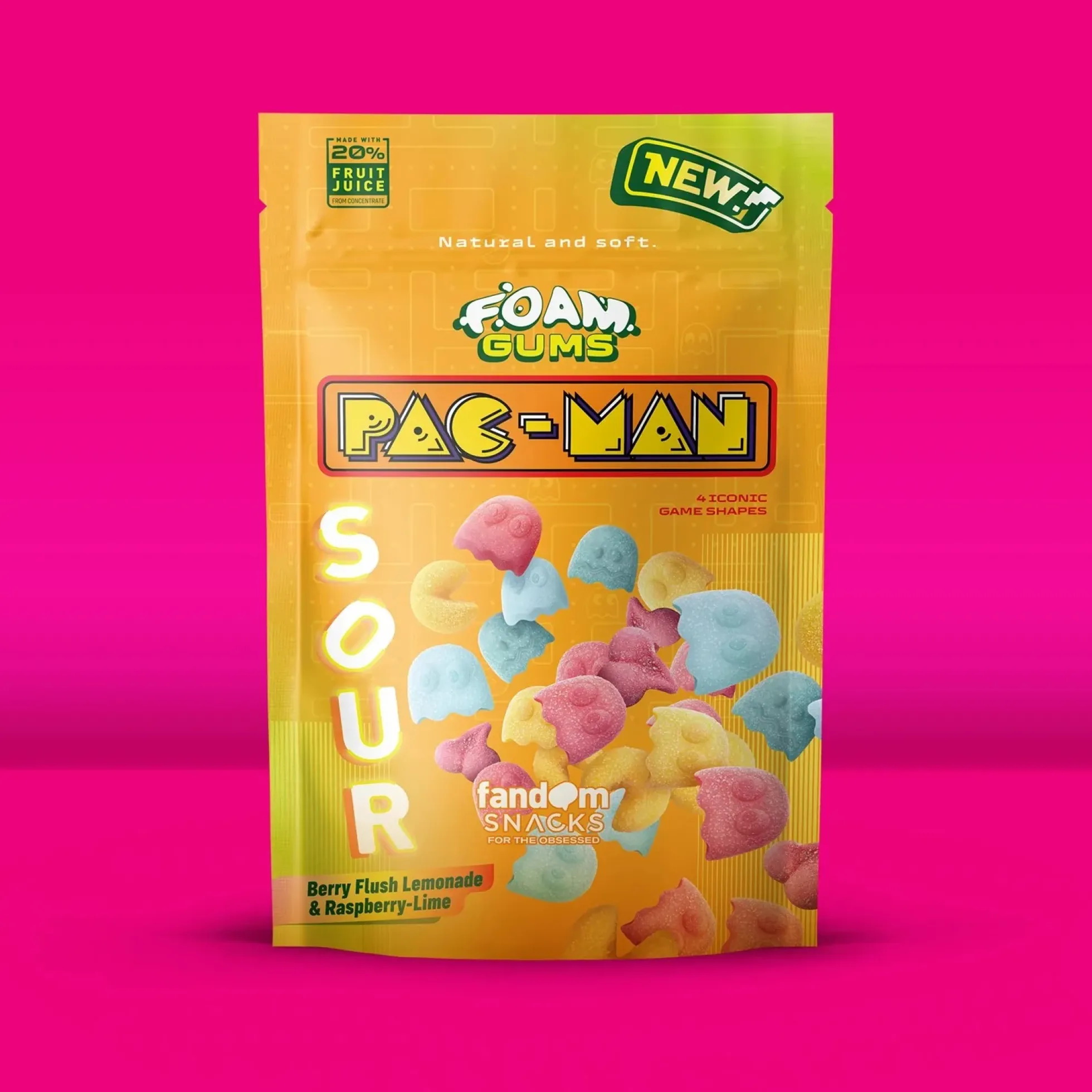 Fandom Snacks Foam Gums Pac-Man (Sauer) - Schaumgummi 125g