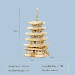 Fünfstöckige Pagode Holzbausatz