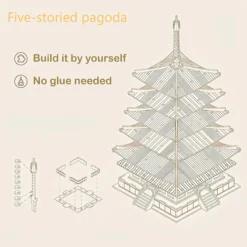 Fünfstöckige Pagode Holzbausatz