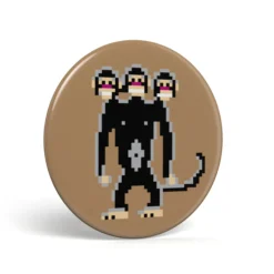 Geek Button Dreiköpfiger Affe