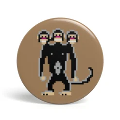 Geek Button Dreiköpfiger Affe