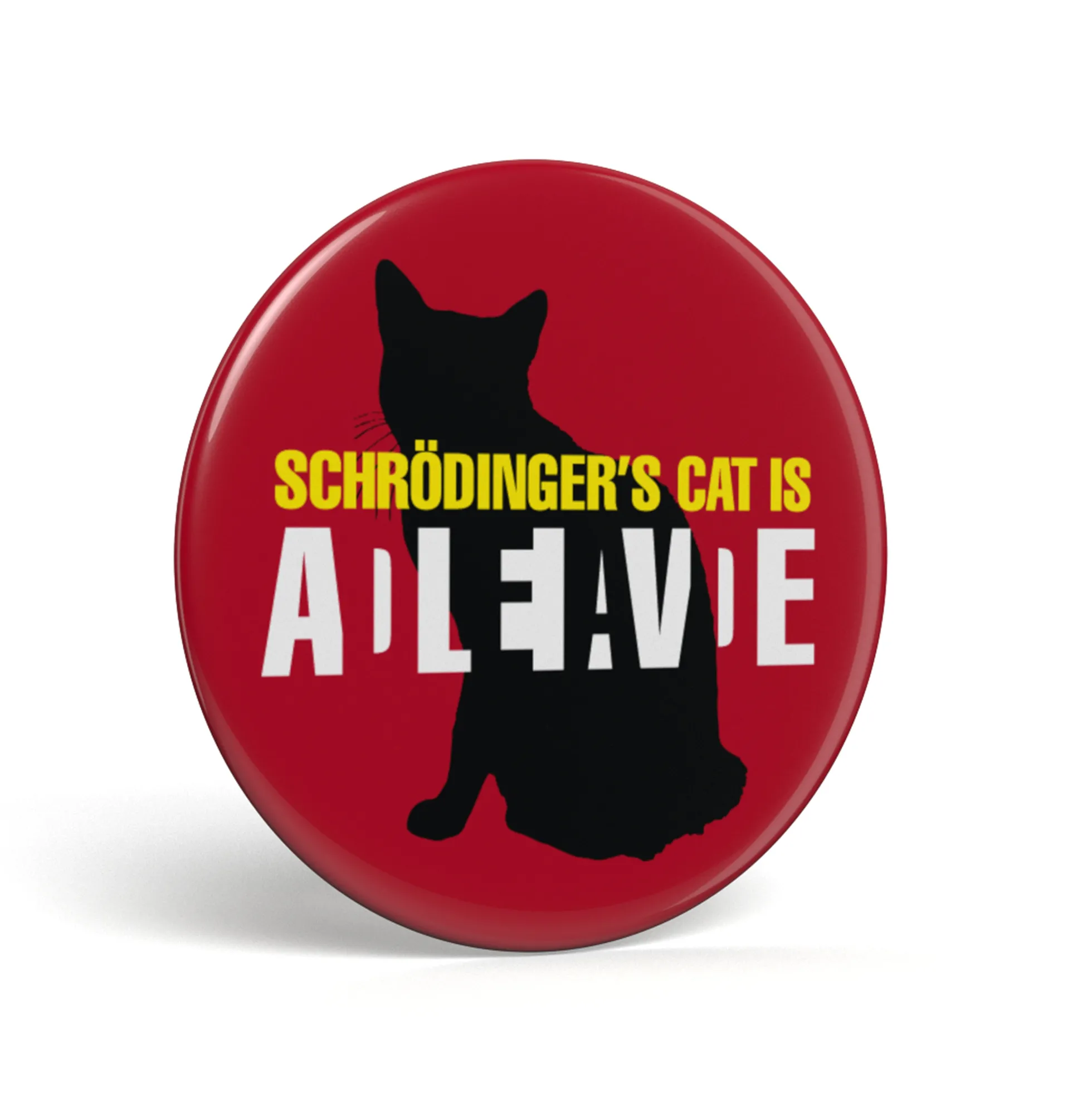 Geek Button Schrödingers Katze