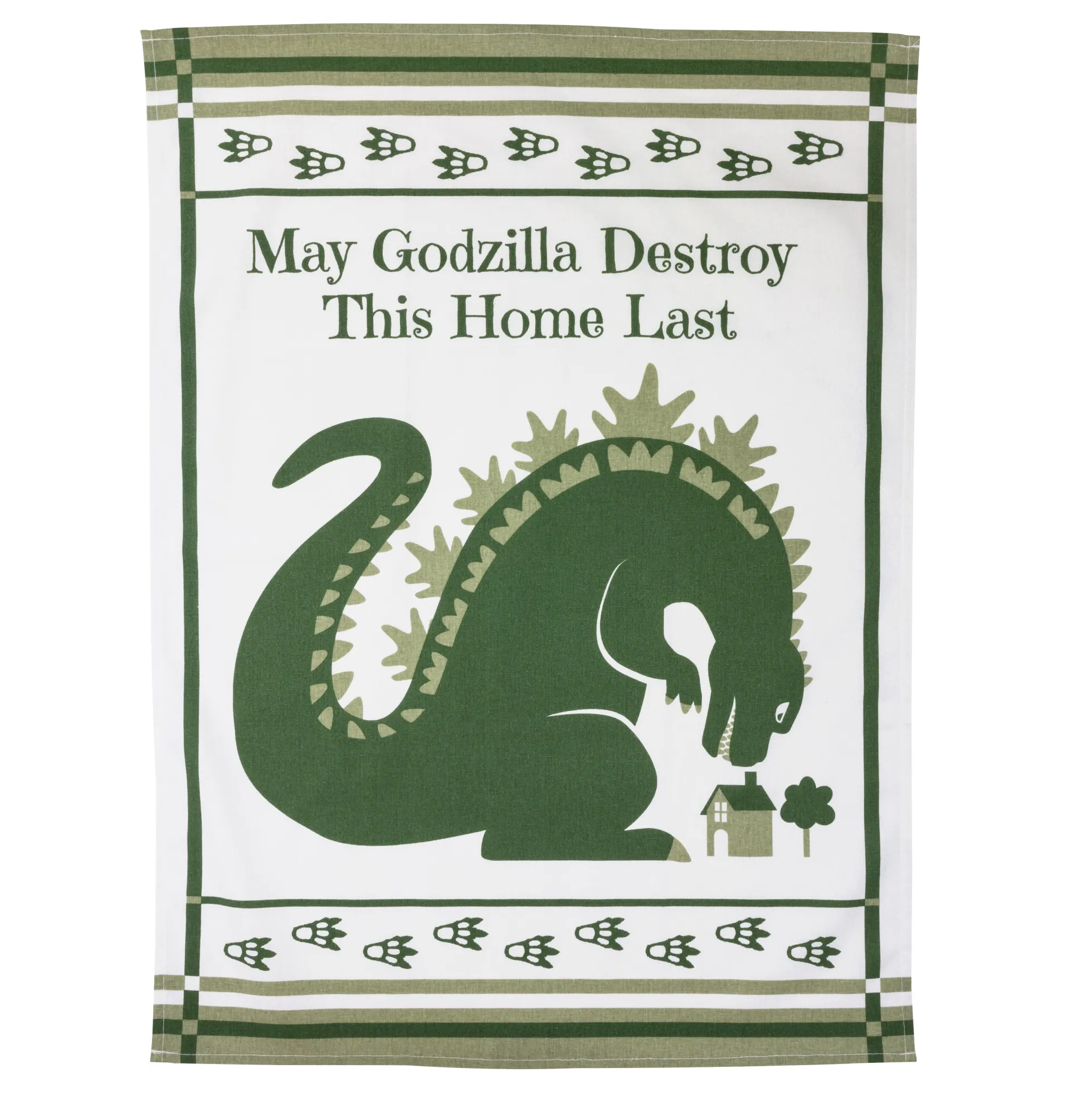 Geschirrhandtuch "May Godzilla destroy this home last"