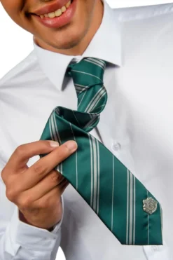 Harry Potter Slytherin Krawatte mit Hauswappen-Pin