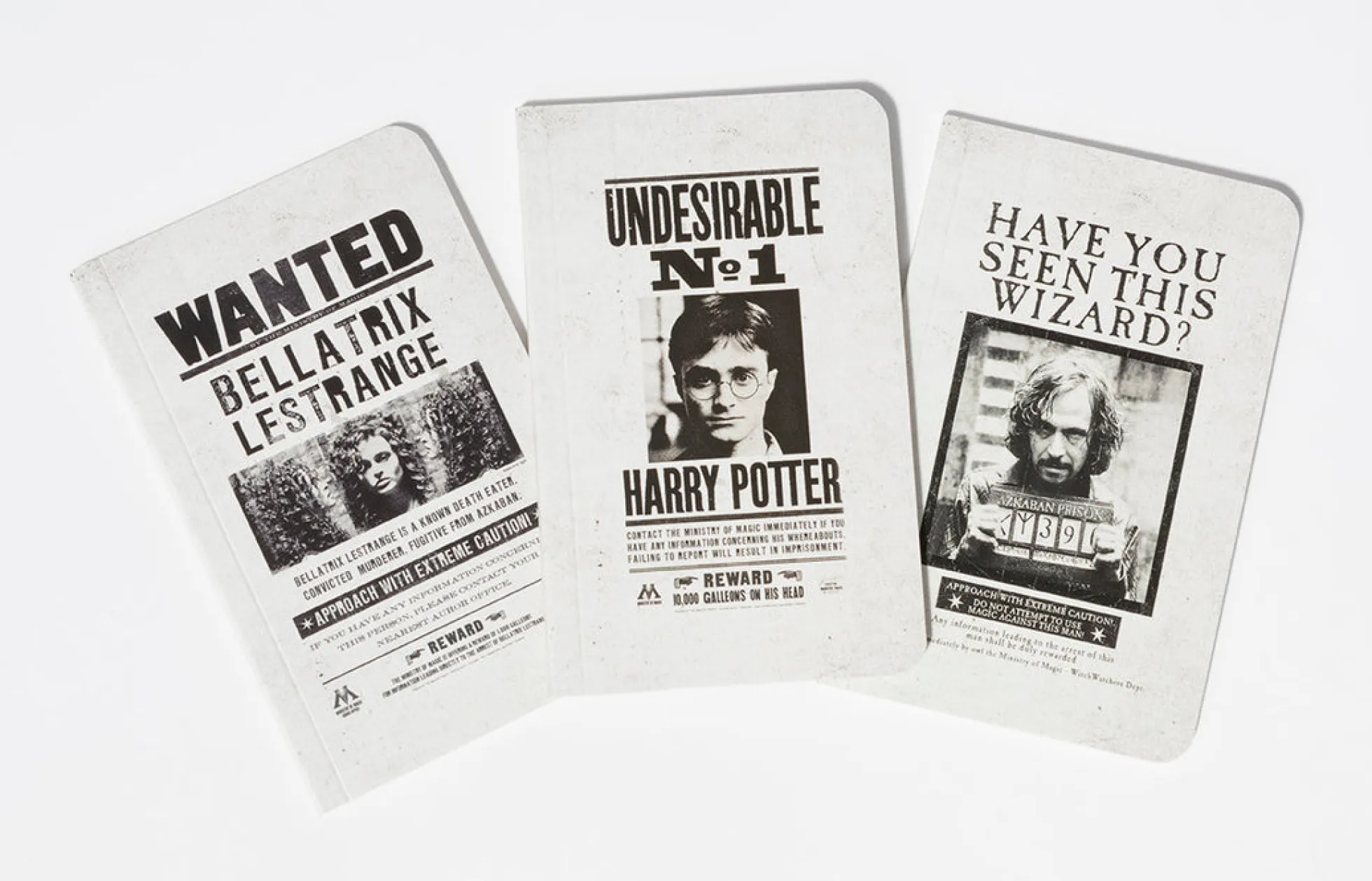 Harry Potter Steckbrief-Notizbücher 3er Set