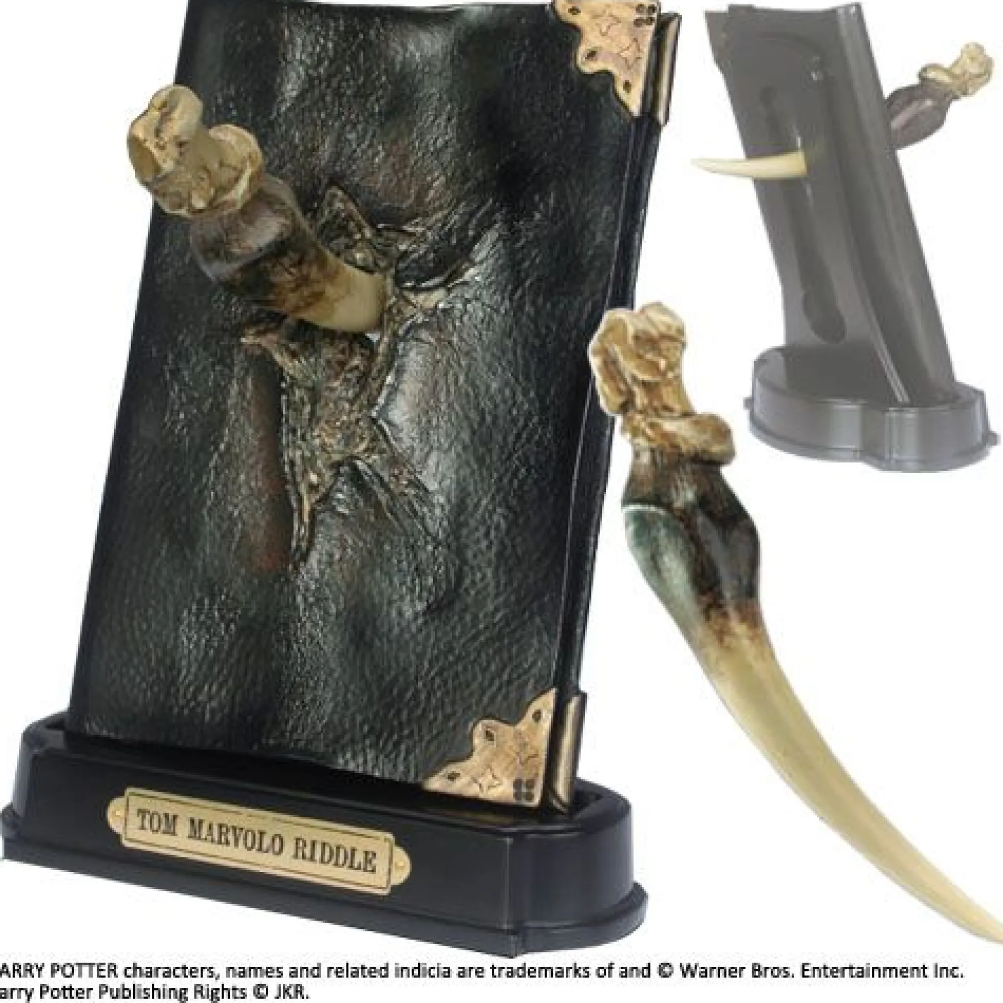 Harry Potter Tom Riddles Tagebuch mit Basiliskenzahn als Skulptur
