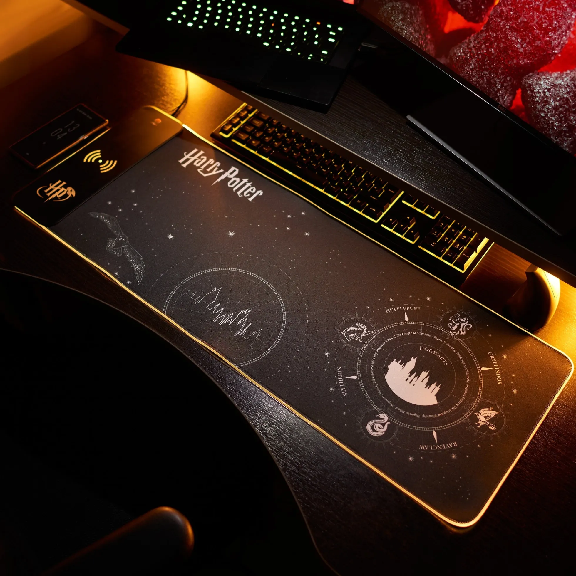 Harry Potter XL Gamer-Mauspad mit Kontaktlosem Ladegerät