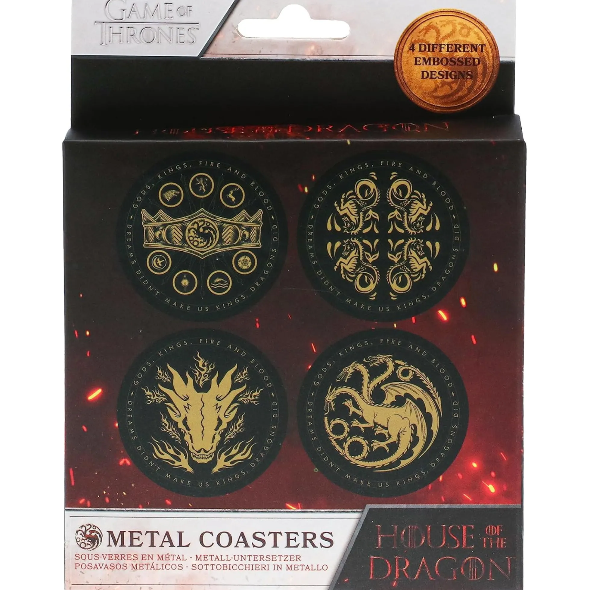 House of Dragon Metall Untersetzer Set