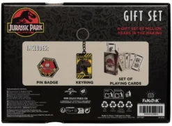 Jurassic Park Geschenkbox mit Kartenspiel, Pin und Schlüsselanhänger