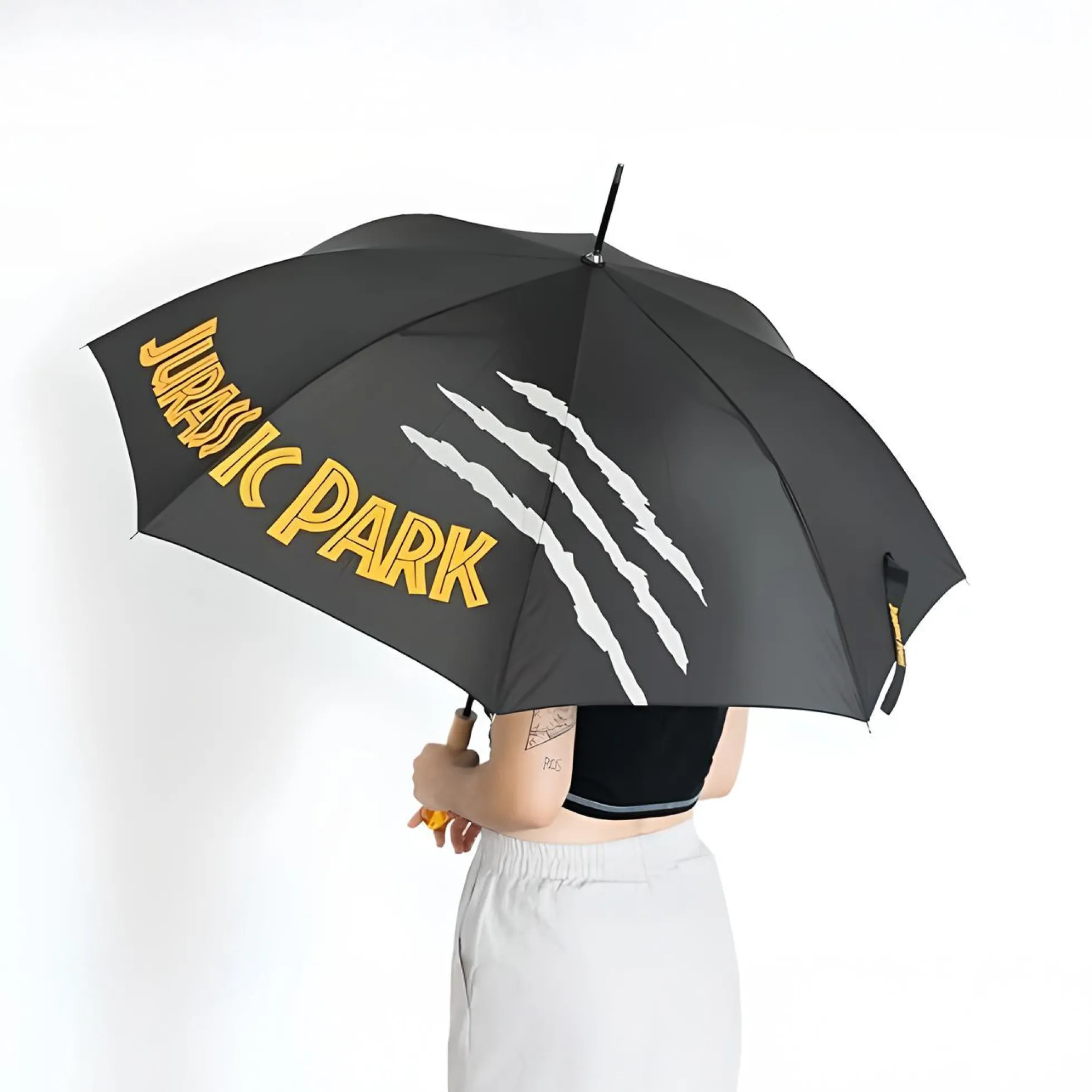Jurassic Park Regenschirm mit Bernsteinfossil-Griff
