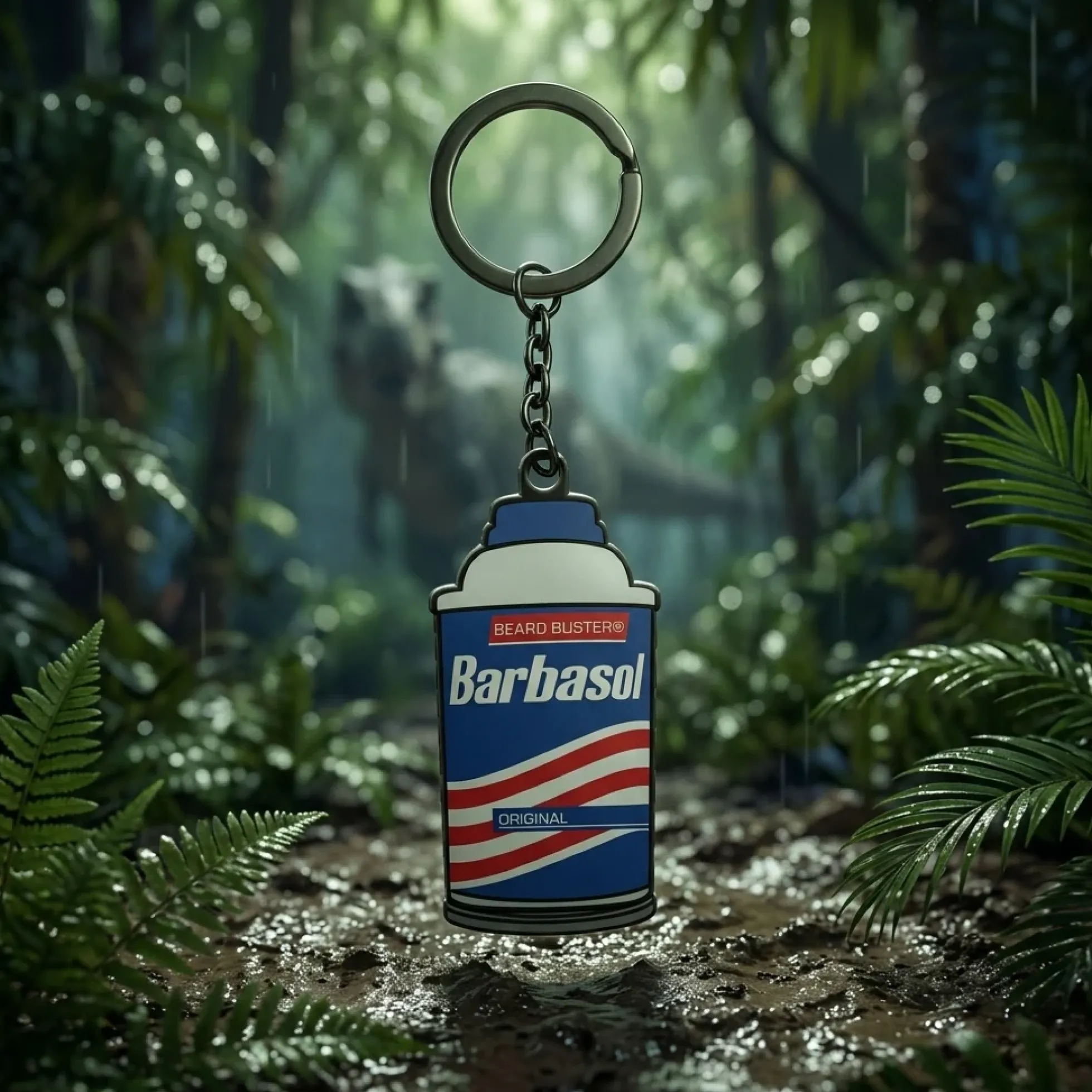 Jurassic Park Schlüsselanhänger Barbasol-Dose