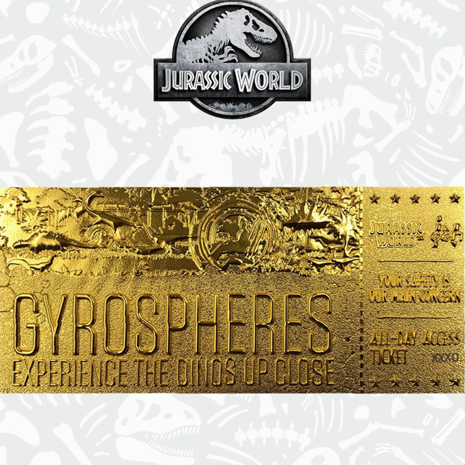 Jurassic World Limited Edition 24k Gyrosphere Ticket