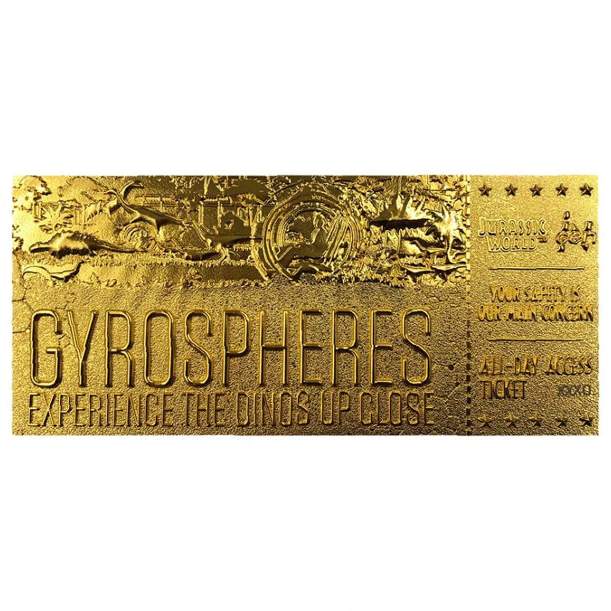Jurassic World Limited Edition 24k Gyrosphere Ticket