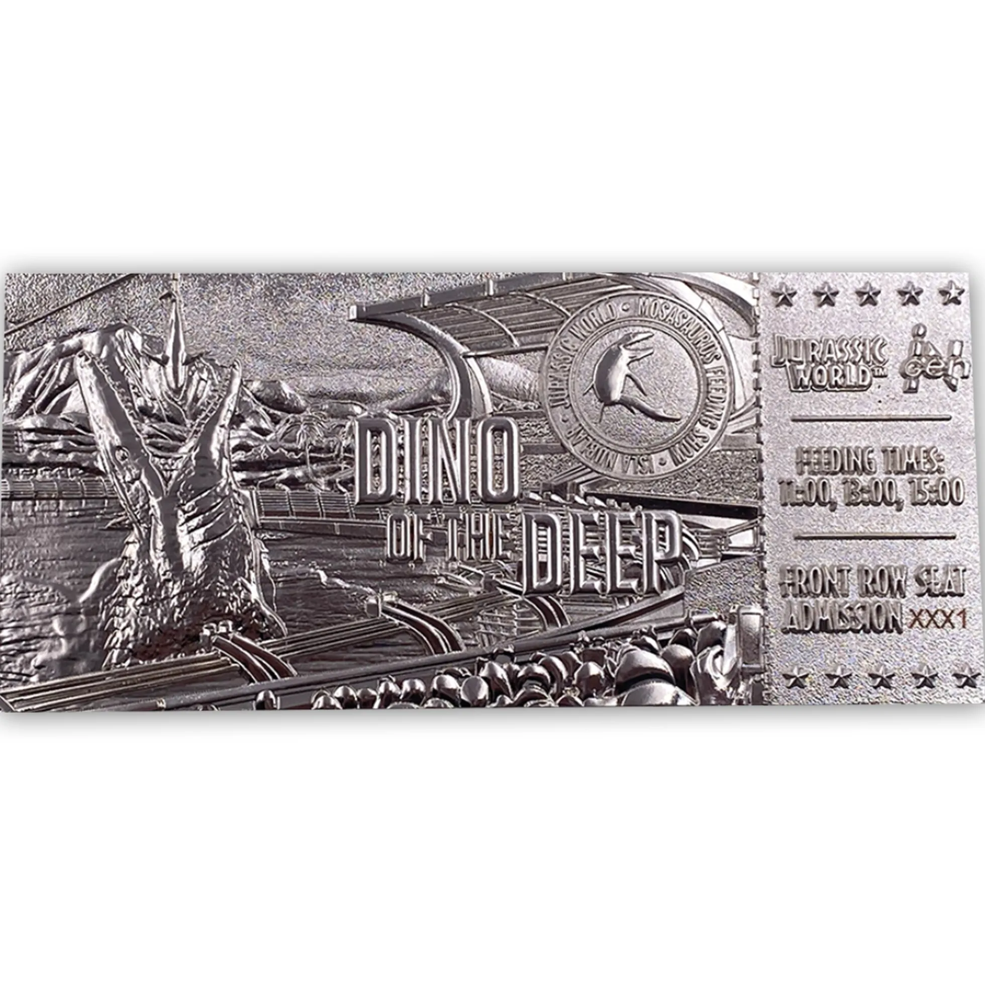 Jurassic World Limited Edition Silber Mosasaurus Ticket
