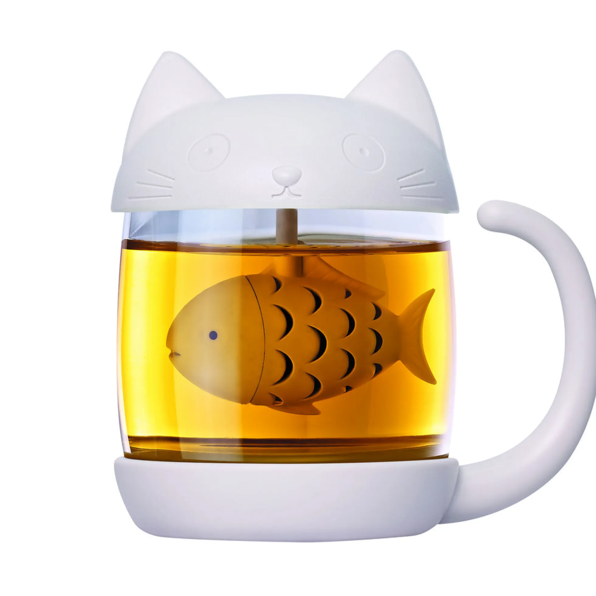Katzen-Teetasse mit Teesieb