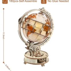 Leuchtender Globus Holzbausatz