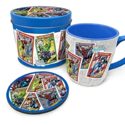 Marvel Retro Geschenkset mit Becher und Untersetzer