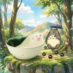 Mein Nachbar Totoro Kleine Keramik-Schale im traditionellen Mino-Stil