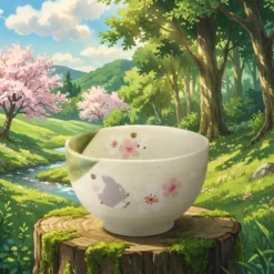Mein Nachbar Totoro Mino-Keramikschüssel mit Kirschblüten-Design