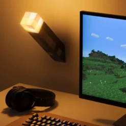 Minecraft Fackel-Lampe (für Tisch und Wand)