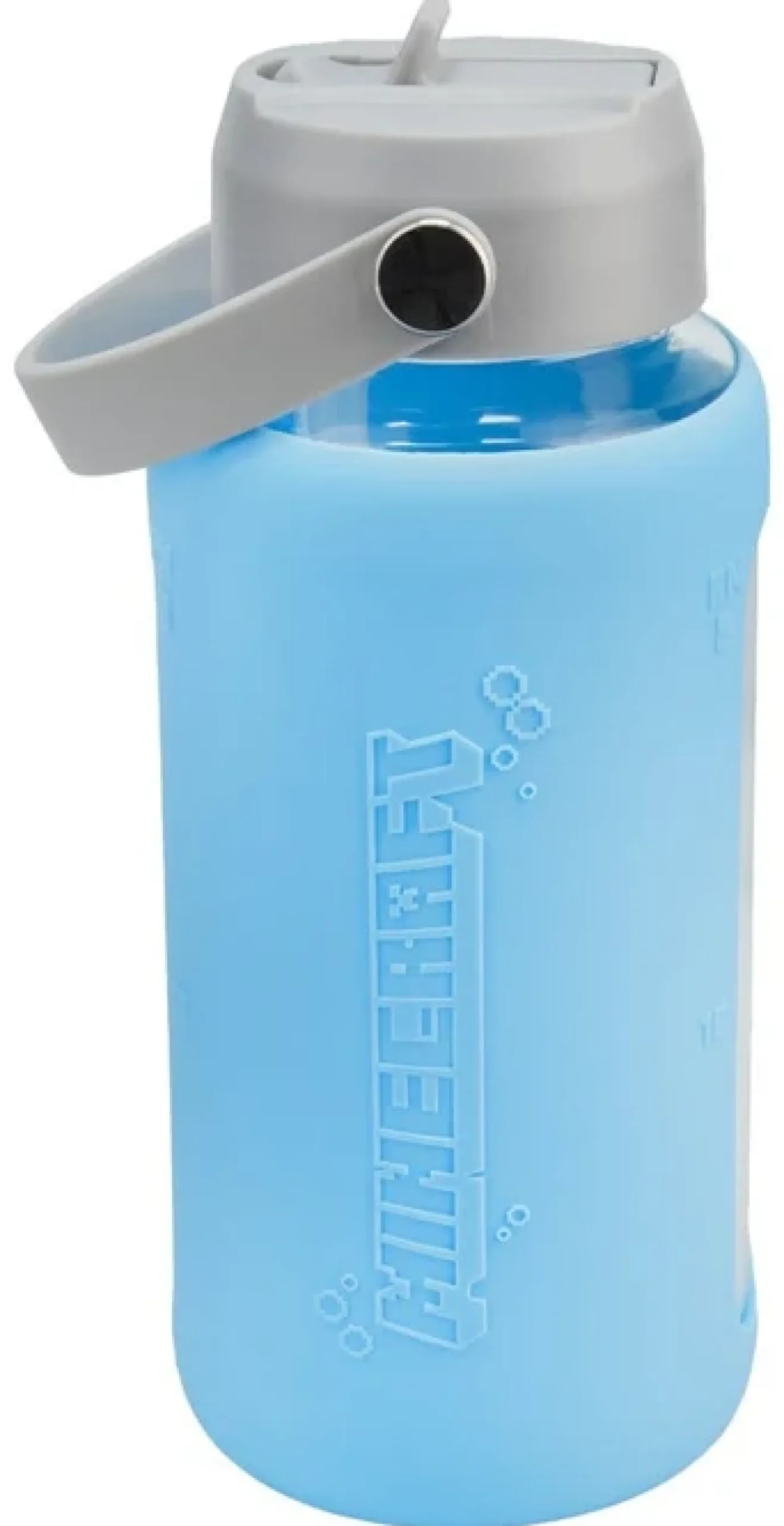 Minecraft Glas-Trinkflasche mit Schutzhülle