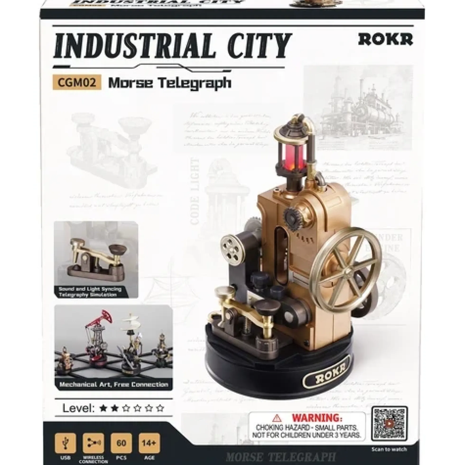 Morse Telegraf Modellbausatz mit Licht und Ton