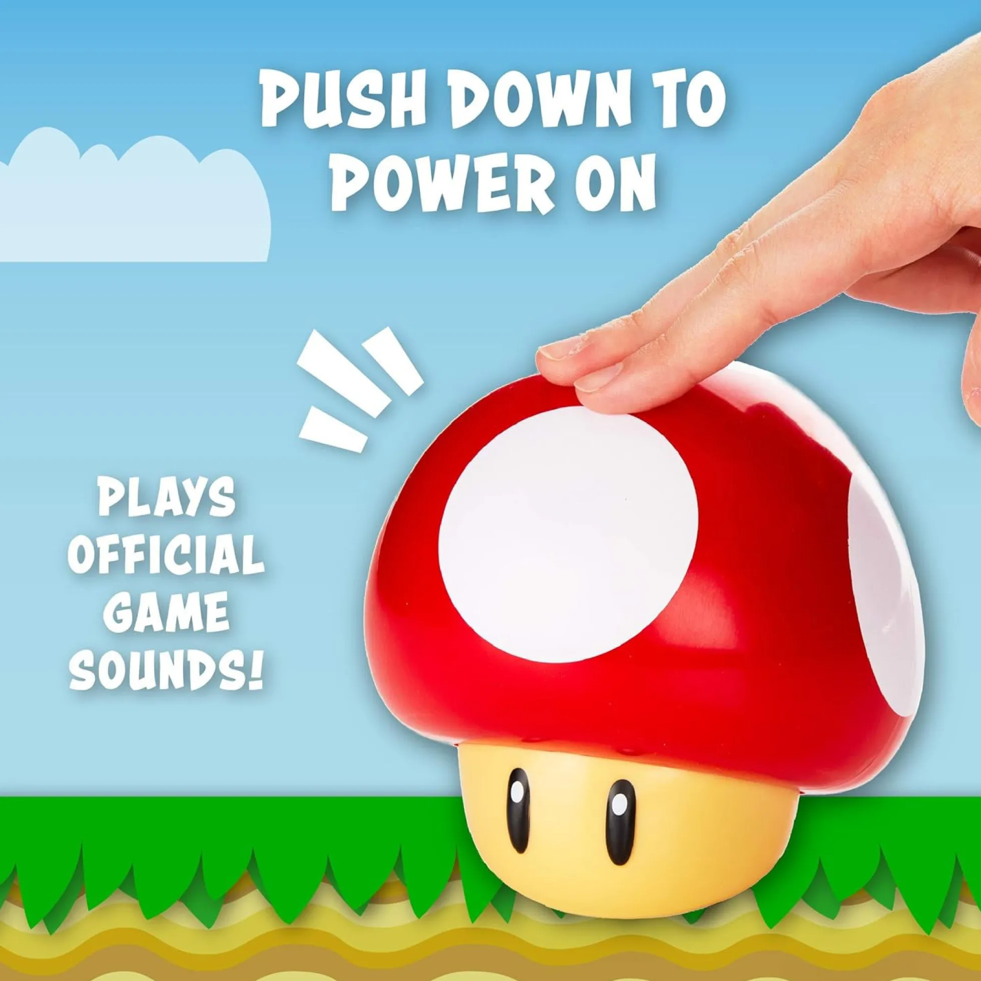 Nintendo Super Mario Pilz Lampe mit Soundeffekt