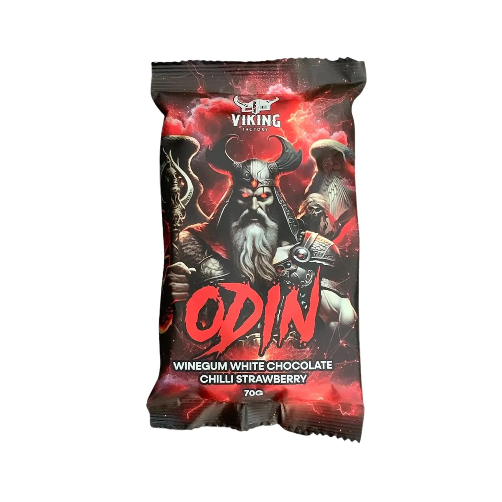 Odin - Erdbeer Weingummi mit Weißer Schokolade und Chili