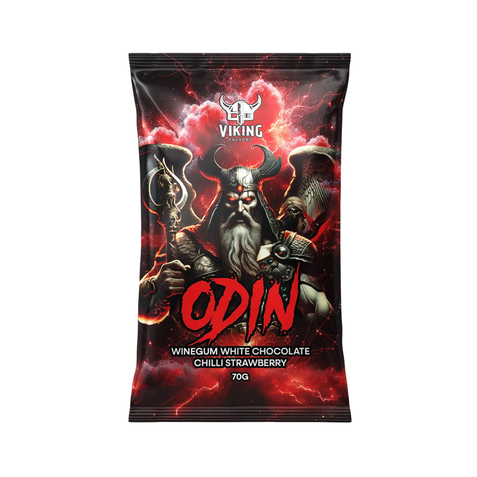 Odin - Erdbeer Weingummi mit Weißer Schokolade und Chili