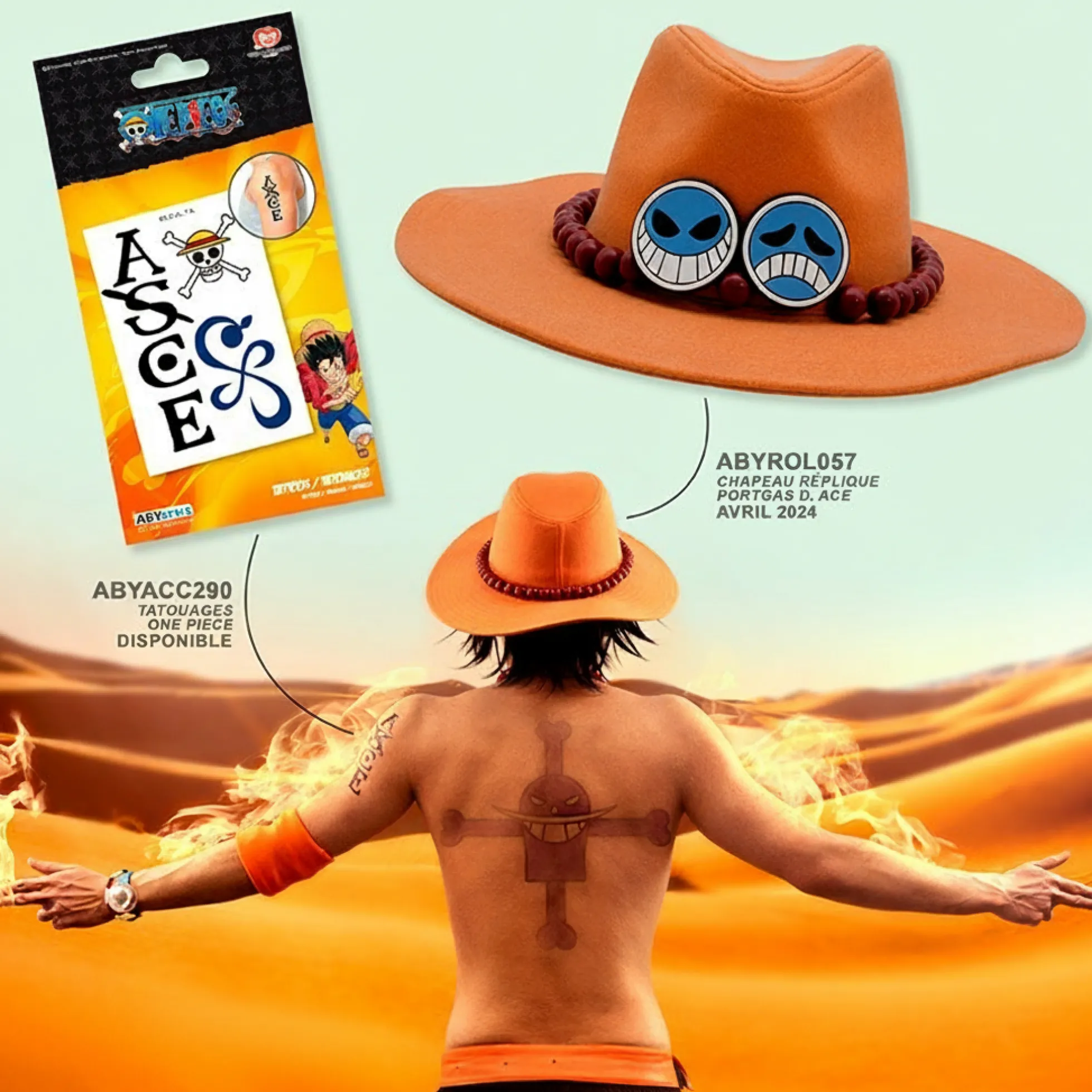 One Piece Portgas D. Ace Hut Replikat